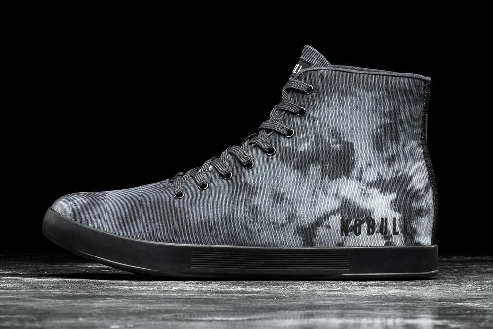 NOBULL Men's High-Top Canvas Training Shoes - Dark Cloud Tie-Dye - Ireland (1783HJYNL)